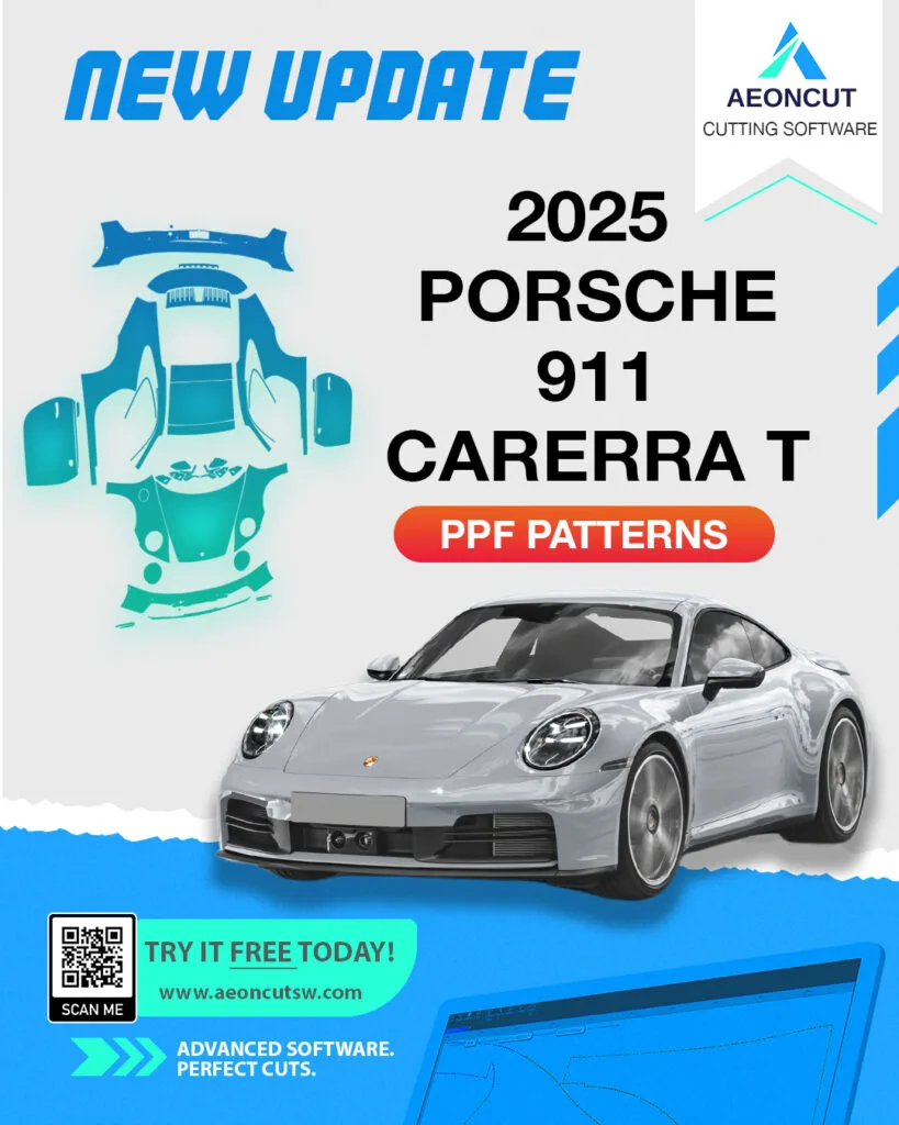 2025-porsche-911-carerra-t-ppf-precut-pattern – AEONCUT PPF Pre-cut Cutting software Porsche 911 Carrera T PPF precut software