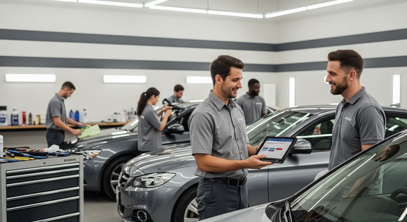 auto care subscription, customer service, modern workshop
