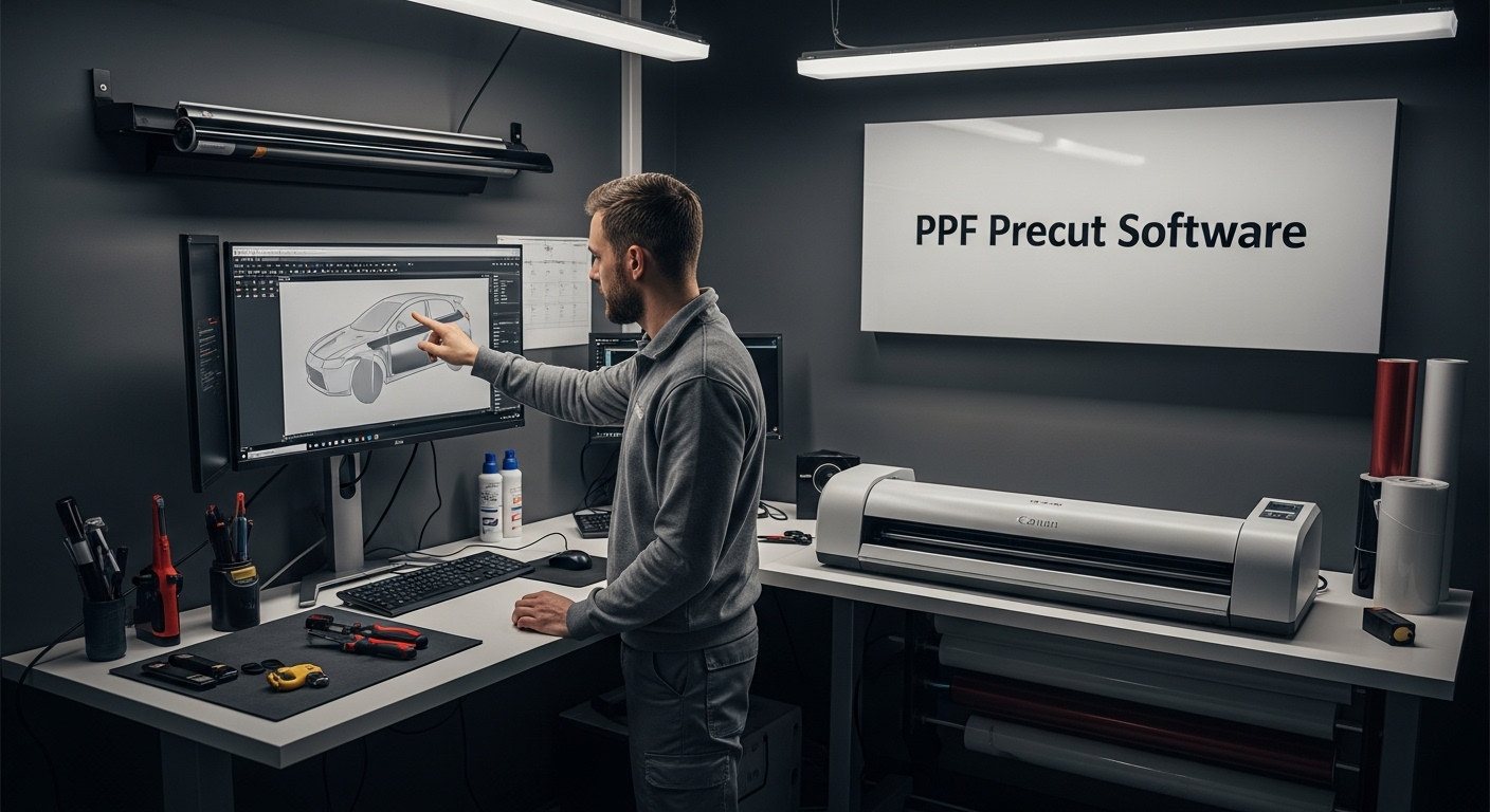 installer using PPF precut software