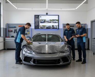 PPF tint installation workshop